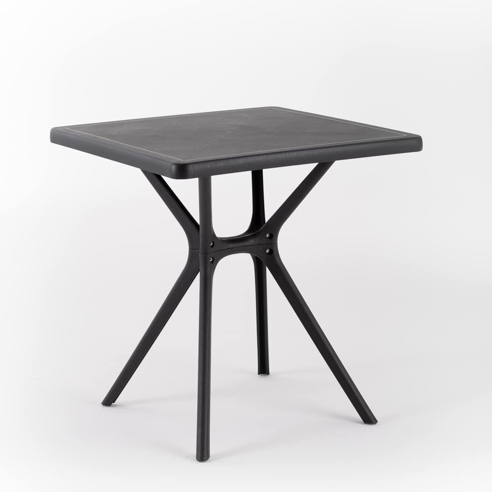 SIEDITI FUORI E DENTRO Tavolo Quadrato Lucas (Antracite, 80x80 cm)
