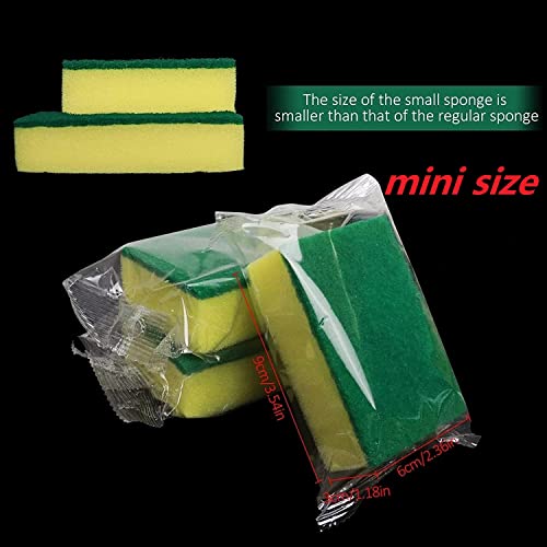 Image of Individually Wrapped Sponges,600 Pack Sponges Individually Wrapped for Kitchen Scrub Dish Dishes Dishwashing Cleaning Non Scratch Scrubber Bulk Case - Small Mini
