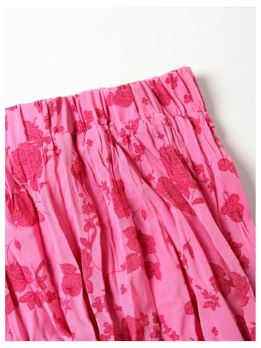 Verdusa Women's Floral Print Tiered Layered Long Skirt High Rise Ruffled Maxi Skirt4