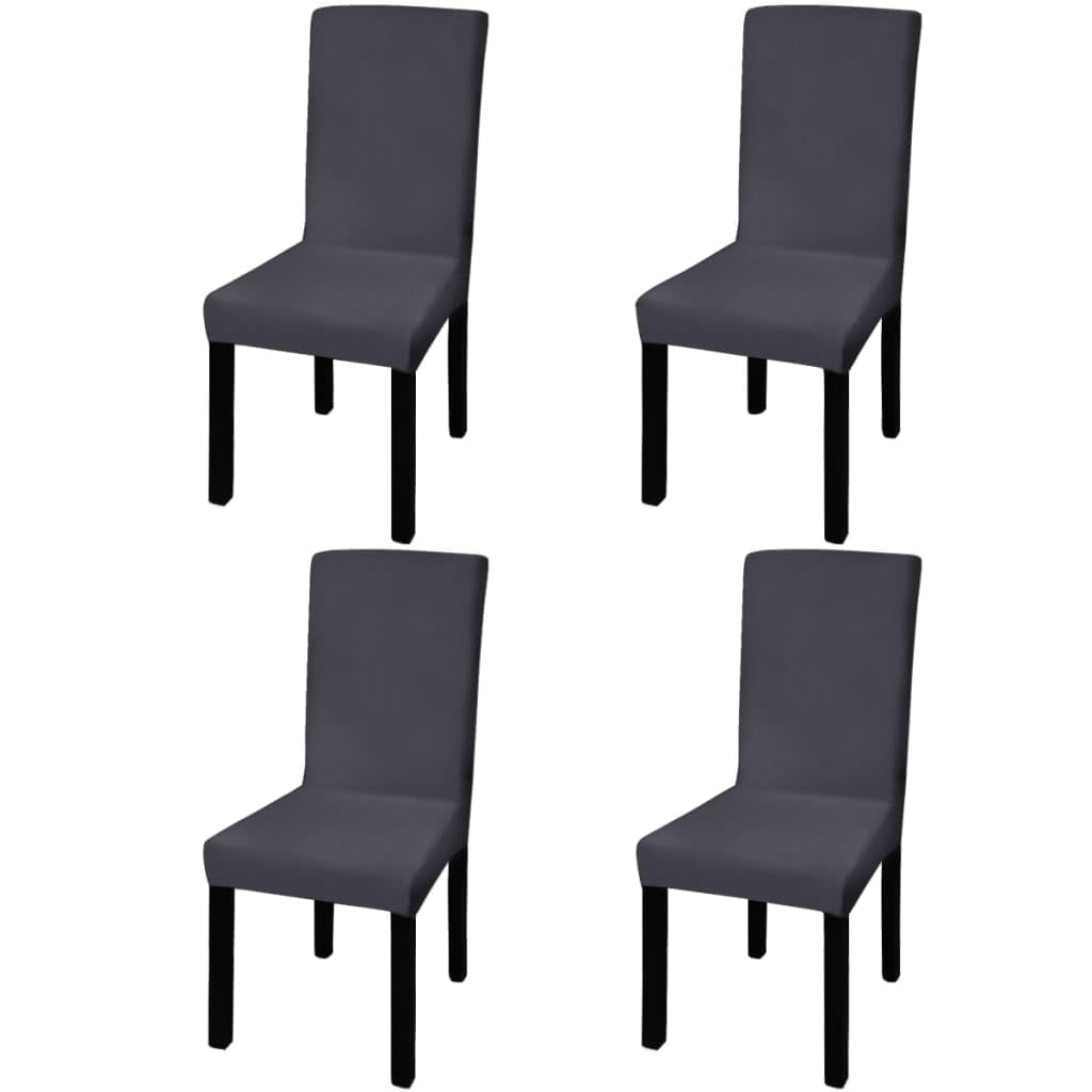 Lot de 4 housses de chaise extensibles pour maison et jardin Anthracite