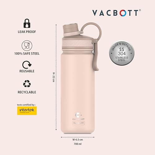 Image of Clay Craft VACBOTT Zing Double Walled 18 Hours Hot and 24 Cold Vacuum Insulated Water Bottle, 780ML Steel Bottles for Travelling|BPA-Free|BIS Certified|1Year Limited Warranty