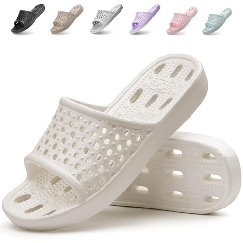 Image of Xomiboe Shower Shoes Men Quick Drying Women Shower Sandals Non-Slip Comfortable House Slippers Bathroom Hotel Flip Flops Slides With Students Gym