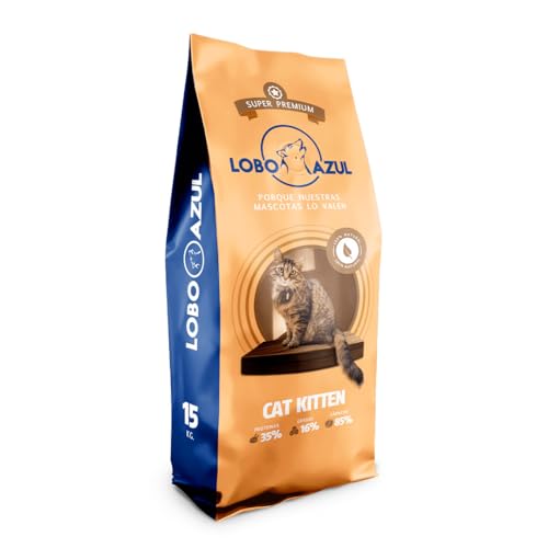 Pienso para Gatos Kitten Sin Gluten - Comida Natural para Gatitos Bebés - Pienso para Gatos Junior con Pollo, Pavo y Salmón - 2kg