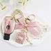 YILINXI Key Fob Cover with Diamond Perfume Keychain, Car Key Shell Accessories Compatible with Mercedes Benz C E M S CLS CLA GLK GLA GLC GLE AMG Class Smart Key for Women, Pink-3 Buttons