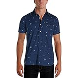 RALPH LAUREN Mens Americana Woven Printed Casual Shirt Navy L