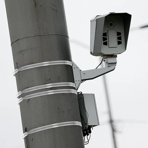Abrazaderas de mástil ajustables con placa de carretera de 2 piezas para buzones y barras 3