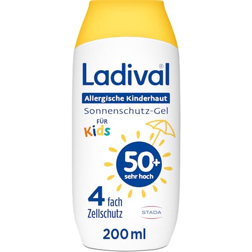 Ladival Allergische Kinderhaut Sonnenschutz-Gel LSF 50+: Sonnencreme für allergische Kinder- und Babyhaut mit Neigung zu Sonnenallergie ab 6 Monaten pflegend wasserfest 200ml