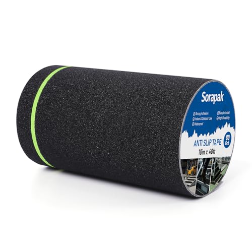 Image of Anti Slip Tape with Glow in Dark Strips 10 in x 40 FT,Non-Skid Tape Night Visibility Non-Slip Roll, Anti-Slip Strips for Stairs Ramps Floors Decks & Slippery Surfaces