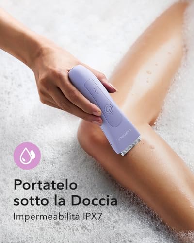 MANSPOT Depilatore Corpo Donna, Rasoio Elettrico Donna con 3 Protezioni e Testine in Ceramica Sostituibili, Epilatore Elettrico Impermeabile, Rasoio Intimo - Immagine 5