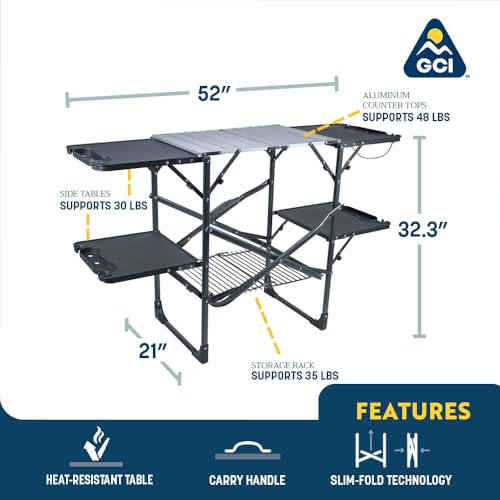 Gci Outdoor 15026 Slim-Fold Cook Station | Portable Folding Kitchen Table thumb #1