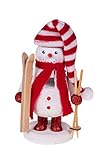 Traditional Wooden Skier Snowman Nutcracker with Skis by Clever Creations | Festive Christmas Decor | 6