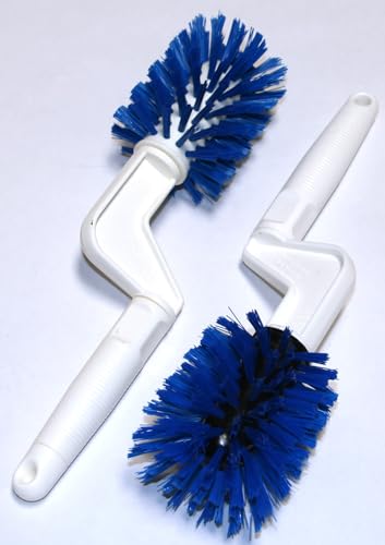 Hard Bristle Brush Swivels, Spins and Rotates 360°. Cleans Mug, Cup, Glass and Bottles. Removes Rings, Stubborn Tea and Coffee Stains. Effortless Cleaning While Protecting Hands and Nails. Set of 2.