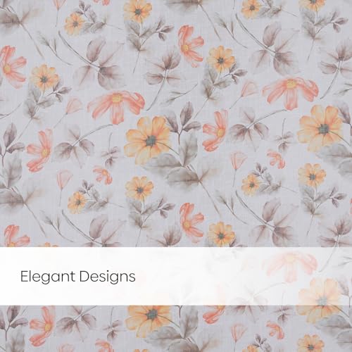 Image of haus & kinder Sheer Door Curtain 7 Feet Long Pack of 1 Door Curtain, 7 Feet Curtain for Door, Light-Filtering & Breathable (Floral Drift, Multicolor 114x213cm)