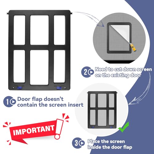Namsan Magnetic Auto-Closing Cat & Small Dog Screen Door, 8.3 x 10.3 Inch Lockable Small Pet Passage Door for Sliding Doors/Windows, Black- Easy Install Cat Screen Door Doggy Doors