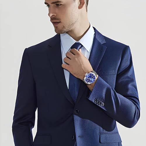 Image of LIGE Fashion Watches for Men Stainless Steel Business Dress Watch Waterproof Analog Quartz Watch with Luminous Date Display Manl Wrist Watch