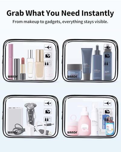 WANDF 2 Pack TSA Clear Bags