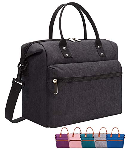 Leakproof Insulated Lunch Tote Bag with Adjustable & Removable Shoulder Strap, Durable Reusable