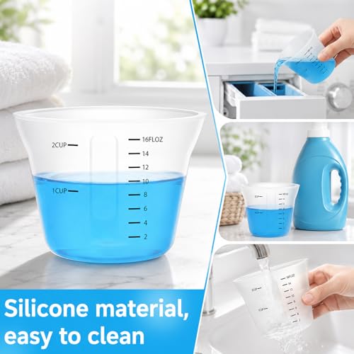 Set 2 vasos medidores de silicona 500 ml miniatura 6