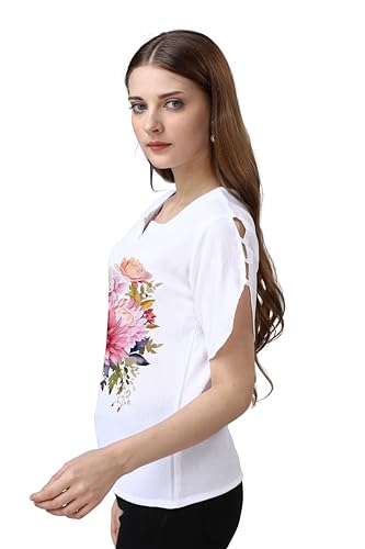 Image of Venisa Lycra Solid Casual Wear Tshirt