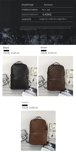 Leisure PU Leather Backpack Style Double Shoulder Bag Multi functional Backpack University Schoolbag Hiking Travel Bag (Black2), Single size4