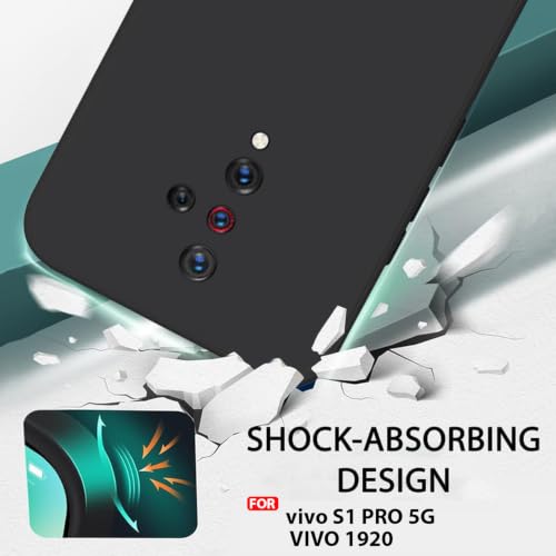 Image of LIRAMARK Silicone Soft Back Cover Case for Vivo S1 Pro /Vivo 1920 (Silicone Black)