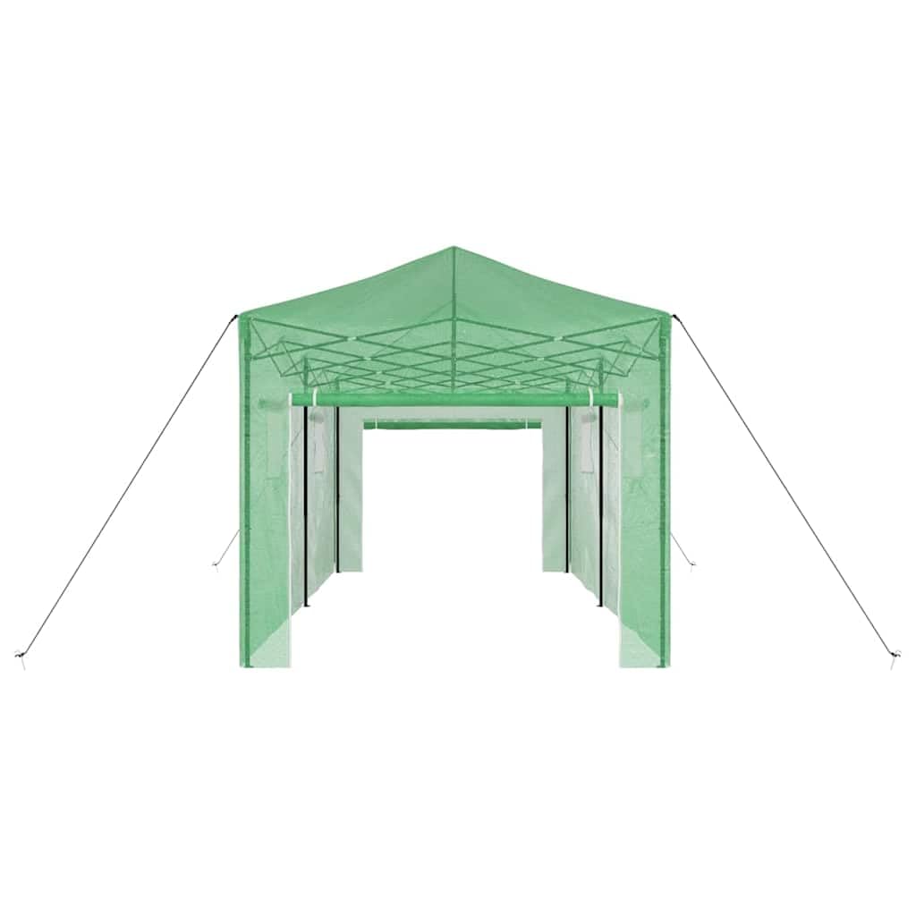 Szklarnia pop-up, zielona, 290 x 580 x 315 cm, żelazna, szklarnia do ogrodu, na balkon i taras, tunel foliowy z ochroną roślin do uprawy i zimowania