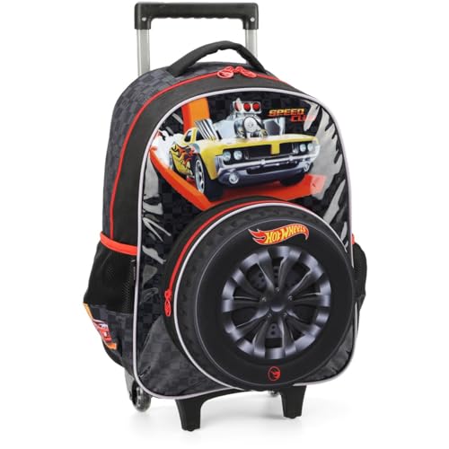 Mochila Infantil Com Rodinha Hot Wheels G Preta 107106