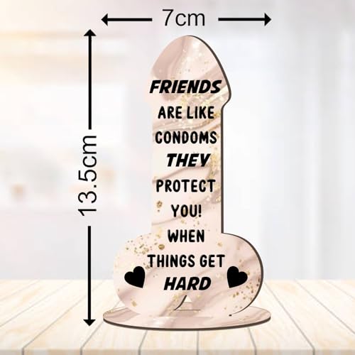 Pixie's Gifts Funny Rude Friendship Plaque Novelty Birthday Best Friend Joke Gift Her Color and Material Options Available (Mdf Wood Small 13.5cm x 7cm, Marble Effect)