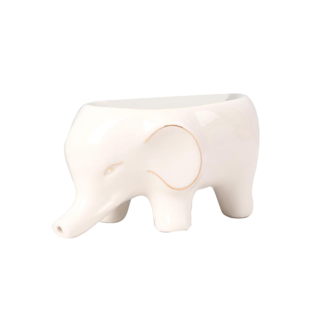 LABRIMP Jabonera de Cerámica Forma de Elefante, Orificio de Drenaje y Almacenamiento de Jabón para Baño y Hogar