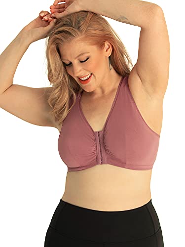 Image of LEADING LADY, Meryl, Front-Closure Cotton Bra, Comfort Sleep for Women, Breathable, Unlined, Full Coverage, Wireless, 36A-56H