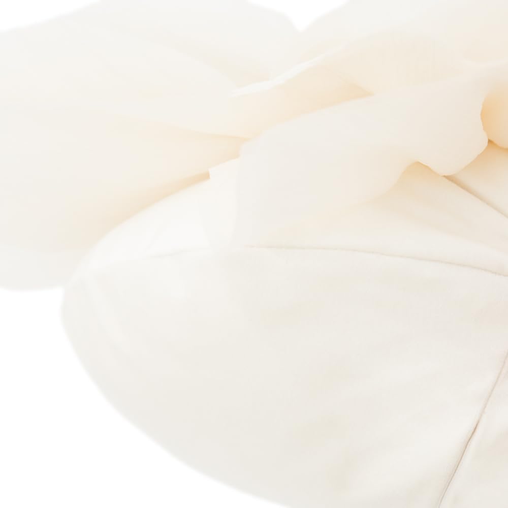 3D Cream White Flower Round Decorative Throw Pillow with Insert Soft Cute Floral Accent Pillow Cushion for Bed Couch Bedroom Living Room Boho Aesthetic Home Decor 12Inch White and Yellow