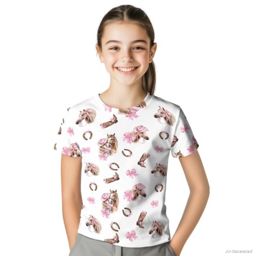 Image of Renewold Kids Novelty T-Shirt for Girls Boys Short Sleeve Crewneck Summer Tee Soft Breathable Graphic Shirt for Age 2-16