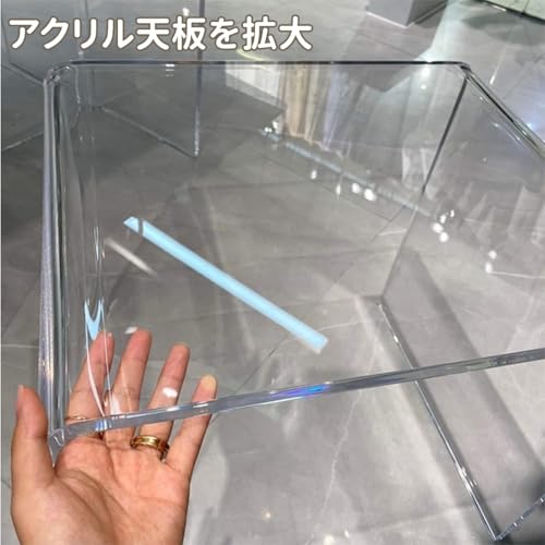 loyfreeyo アクリル製ローテーブル コーヒーテーブル クリア モダンな装飾 バスチェア ディスプレイシェルフ Uサイズのアクリル製クリアバスルームスツール 丸みを帯びたエッジと洗練されたデザイン U字型 長方形 耐荷重約30kg 厚さ10mm (50*30*30cm) [4]