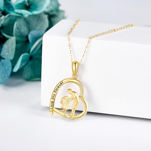 14K Gold Father Daughter Necklace For Dad Father's Day Gift From Daughter Father Jewelry Gifts For Girls Women3