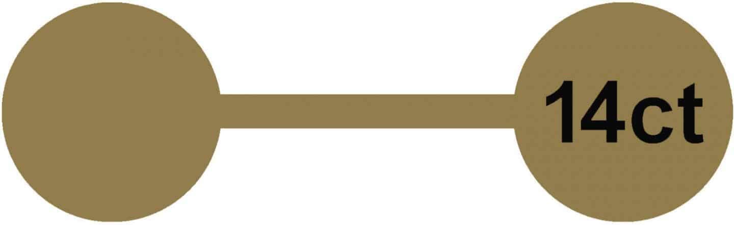 Gold & Silver Jewellery Dumbells - Price Stickers, 150, 14ct — image 1