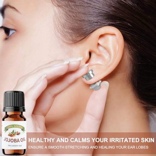 20-26Pcs Ear Stretching Kit 1-7mm/7.5-12mm Plugs for Ears Gauges with O-Rings Stainless Steel Gauge Stretching Kit with Aftercare Jojoba Oil Ear Expander Body Piercing Jewelry for Women Men3