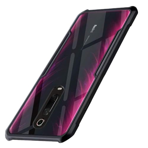 Image of WOW IMAGINE Shock Proof Clear Protective BackCase for REDMI K20 Pro - AirEDGE Technology | 360 Degree Camera Protection | Transparent Hybrid Back Case Mobile Cover for XIAOMI MI REDMI K20 Pro - Black