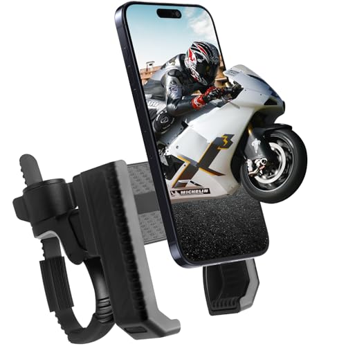 Soporte de Teléfono Móvil de la Bici, Moto Soporte de Teléfono Móvil, Universal 360° Soporte del Manillar para E Scooter para el iPhone 16 15 14 Pro MAX Plus, Samsung S24, Todos 4.5' - 7' Smartphone