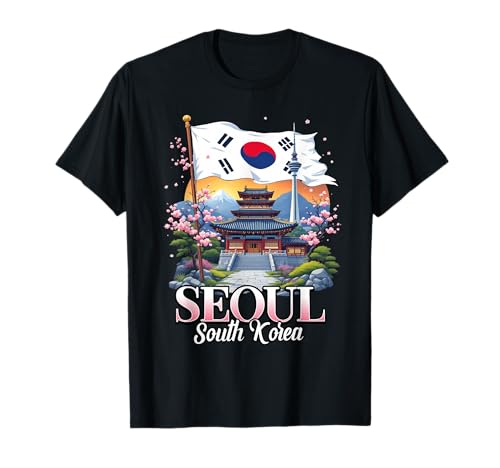 Seoul South Korea Travel South Korean Flag Souvenir T-Shirt