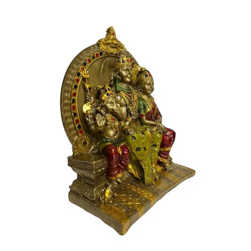 Image of Servdharm Resin Shiv Parivar Murti Idol 7.3 inch Shiva Parvati Ganesh God Idol Murti Statue God Idols Showpiece Figurine