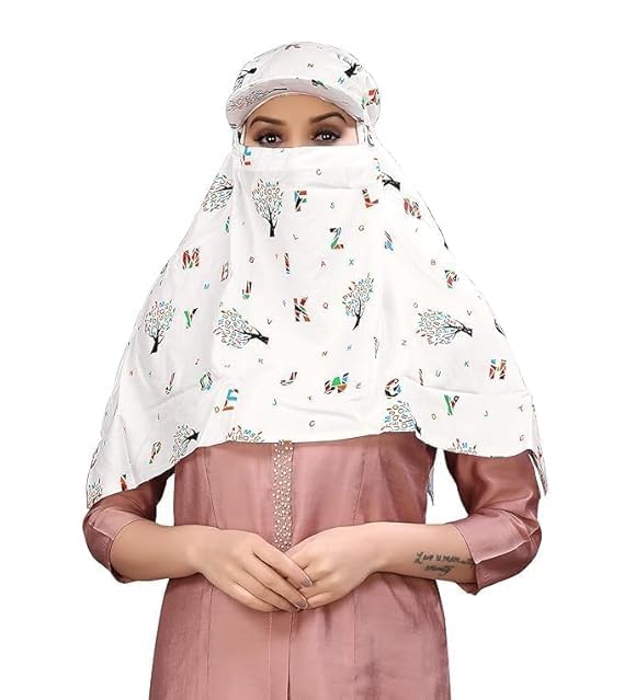 White Printed Cotton Scarf for Women | Summer Sun Protection & Face Cover for Bike Riding/Driving | Multipurpose Head Wrap Dupatta Hijab Style, Lightweight Breathable-image-35