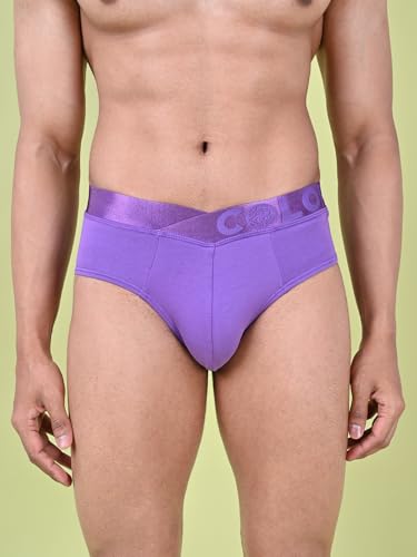 Image of Rupa Colors Modern Solid Brief for Men, Cotton Blend, Regular Fit, Outer Elastic, Pack of 1
