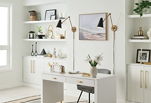 Image of Kichler, Sylvia 1 Light Wall Sconce in Black and Natural Brass, 52486NBRB