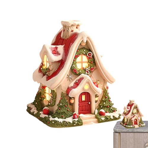 Lezccjm 香炉ホルダー,クリスマスハウス型香炉 リビング 寝室 キッチン用 | リビングルームや職場での飾りに最適なレジン製オーナメント