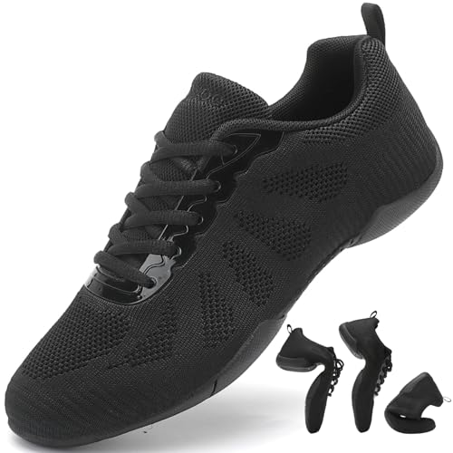 Image of Girls Cheer Shoes Women Mesh Flexible Non-Slip for Dance Training | Cheerleading Dance Shoes Cheerleader Tumbling Gymnastic Competition Sports Comfortable Breathable Training Sneakers