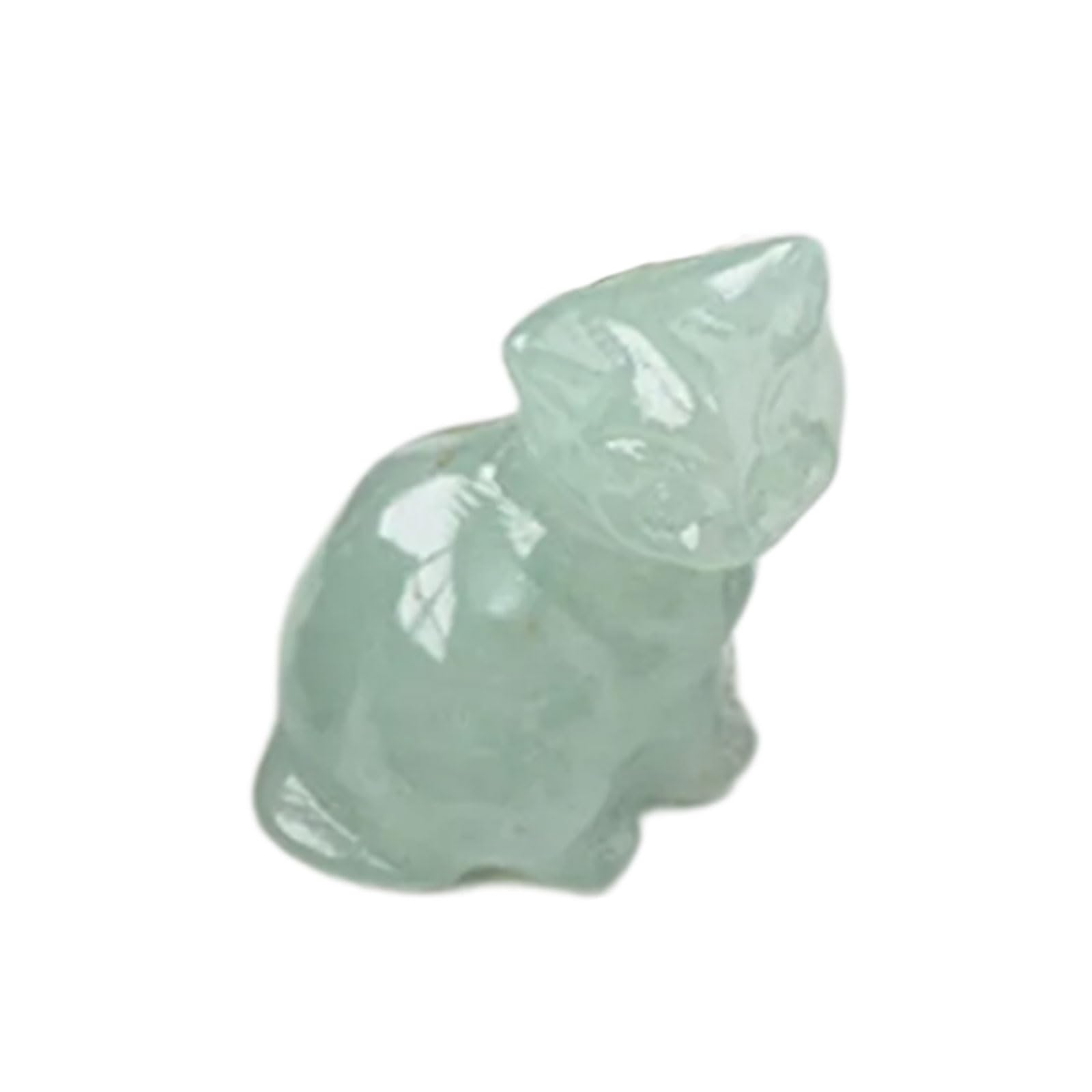 Shunzhong Natural Crystal Lucky Cats Miniature Sculpture for Home Decors Fengshui Good Luck Charm Collectible Ornament Gift Giving Sitting Cats Crystal Sculpture