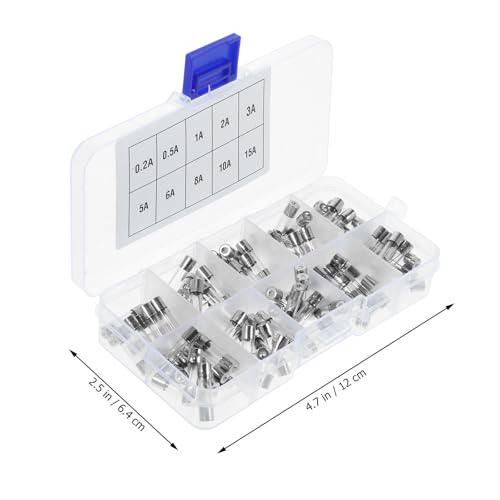 Kit de Fusibles de Tubo de Acción Rápida Cerámico 20mm 0.5A-15A 100pcs para Automóviles y Electrónica miniatura 2