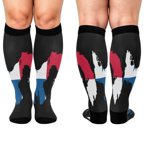 GuoChe Plus Size sports compression stockings Panama National Pride Flag