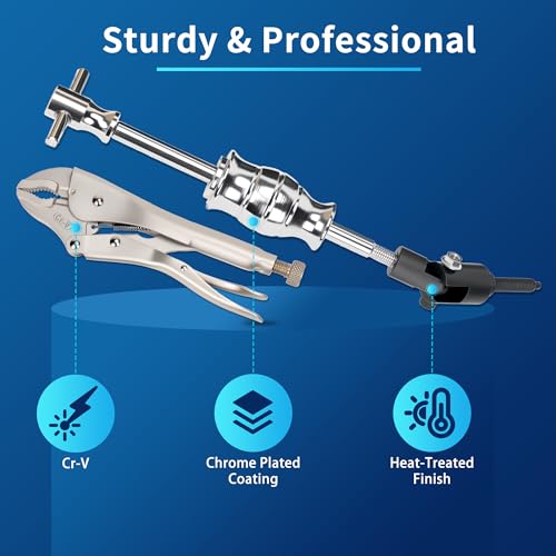 GEAROLL Locking Pliers Slide Hammer Puller Set, 9.8 in Locking Pliers 2 lb Slide Hammer with Quick Release Swivel Connector, Vise Grip Slide Hammer for Nail Bolt Pin Seal CV Axle Removal Tool - Image 4