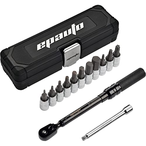 EPAuto Bike Tool 1/4 Inch Drive Click Torque Wrench Set (2 to 20 Nm), Hex/Torx Bit Socket Extension...